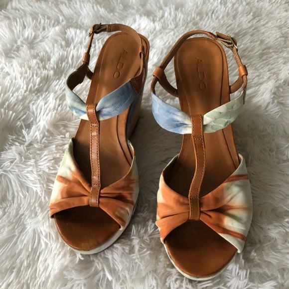 Aldo T-Strap Cork Wedge Sandal - Picture 2 of 8